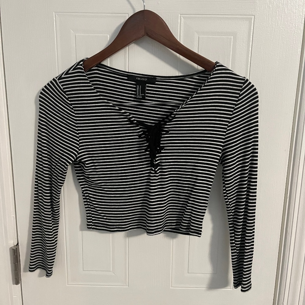 Pinstripe Crop Top